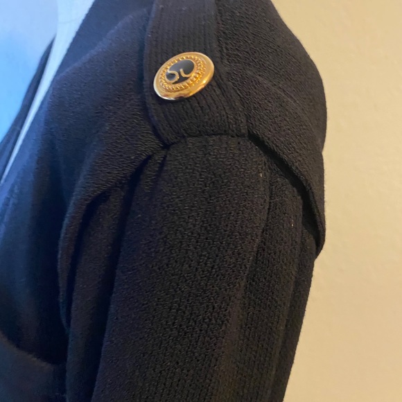 St John Black Knit Jacket Stylist Wide Shoulders - Picture 7 of 11